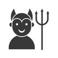 Devil and trident, Halloween related vector icon Royalty Free Stock Photo