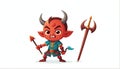 devil warrior on plain white ai generated Royalty Free Stock Photo