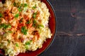 Deviled Egg Pasta Salad in a Serving Bowl Royalty Free Stock Photo