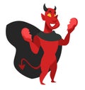 Devilish character with evil thoughts satan smiling with grin Royalty Free Stock Photo