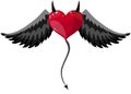 Devilish Heart With Horns And Wings Royalty Free Stock Photo