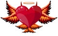 Devilish Heart With Horns And Wings Royalty Free Stock Photo