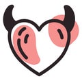 Devilish heart, icon Royalty Free Stock Photo