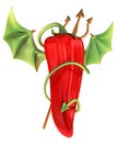Devilish red chili pepper Royalty Free Stock Photo