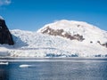 Deville glacier calving in Andvord Bay near Neko Harbor, Arctowski Peninsula, Antarctica Royalty Free Stock Photo