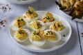 Devilled eggs canapes