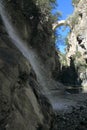 The Devils Bridge and waterfall in Gole del Raganello