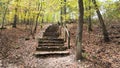 Devils Den State Park, Arkansas, stone stairway in a forest in autumn