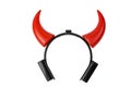 Devils horns head gear isolated on white with clipping path