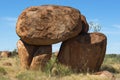 Devils Marbles balance Royalty Free Stock Photo