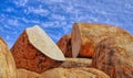 Devils Marbles in Northern Territory , split rock formation Royalty Free Stock Photo