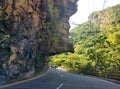 The devils nose, also known as `la nariz del diablo`, an famous rock figure or shape in the road from bogota to melgar in Colombia Royalty Free Stock Photo