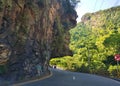 The devils nose, also known as `la nariz del diablo`, an famous rock figure or shape in the road from bogota to melgar in Colombia Royalty Free Stock Photo