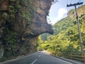 The devils nose, also known as `la nariz del diablo`, an famous rock figure or shape in the road from bogota to melgar in Colombia Royalty Free Stock Photo