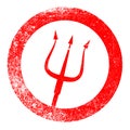 Devils Pitchfork Red Ink Stamp