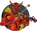 The devils plays the fiddle,devil playing violin