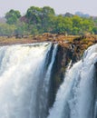 Devils Pool on the edge of Victoria Falls with people bathing Royalty Free Stock Photo