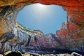 Devils Punchbowl cave interior on Oregon Coast Royalty Free Stock Photo