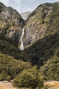Devils Punchbowl waterfall, Arthur`s Pass National Park, New Zealand Royalty Free Stock Photo