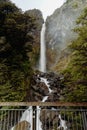 Devils Punchbowl Waterfall, South Island, New zealand. Royalty Free Stock Photo