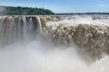 The Devils Throat at Iguazu Falls view from argentinian side - Brazil and Argentina Border Royalty Free Stock Photo