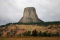 Devils Tower National Monument on a Rainy Day