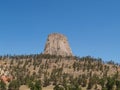 Devils Tower rock formation Royalty Free Stock Photo