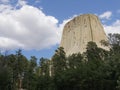 The Devils Tower in Wyoming Royalty Free Stock Photo