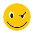 Devious smiley icon, flat style