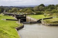 Caen Hill Locks on the Kennet and Avon Canal. Royalty Free Stock Photo