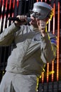 Devo performing live. Royalty Free Stock Photo