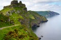 The Devon coastline in the Valley of Rocks Lynton Royalty Free Stock Photo