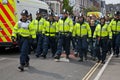 Devon and Cornwall Police escort football fans Royalty Free Stock Photo