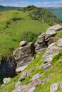 Devon countryside viewed from Valley of Rocks Royalty Free Stock Photo