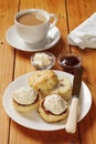 Devon Cream Tea on Pine Table