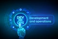 Devops. Agile development and optimisation concept on virtual screen. Software engineering. Software development practices Royalty Free Stock Photo