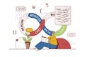 DevOps concept with character situation in flat design