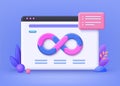 Devops concept, web development . Developing of internet app ,online website service. DevOps landing page , programming and Royalty Free Stock Photo