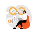 DevOps developer concept. Programmer working on software development, operations process, technical support,