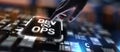 DevOps Development and Operations Integration for Efficient Delivery, projection on a virtual screen, Business and Technology