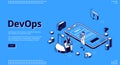 DevOps, development operations landing page Royalty Free Stock Photo