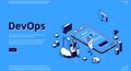DevOps, development operations landing page Royalty Free Stock Photo