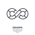 Devops editable stroke outline icon isolated on white background flat vector illustration. Pixel perfect. 64 x 64