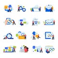 Devops Engineer Flat Icons Royalty Free Stock Photo