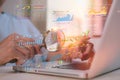Devops engineer software developer operation work with agile as programer development data chart on virtual screen