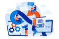 DevOps engineers web concept with people