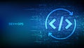Devops icon made with binary code. Agile development and optimisation. Software engineering. Software development practices Royalty Free Stock Photo
