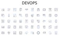 DevOps line icons collection. Creativity, Aesthetics, Typography, Minimalism, Color, Layout, Balance vector and linear