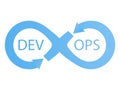 DevOps logotype. Sign of infinity with arrows blue