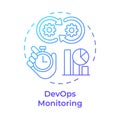 DevOps monitoring blue gradient concept icon